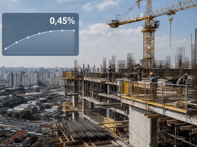 Leia mais sobre o artigo Sinduscon-SP: custa da construção em SP desacelera e registra alta de 0,45% em julho